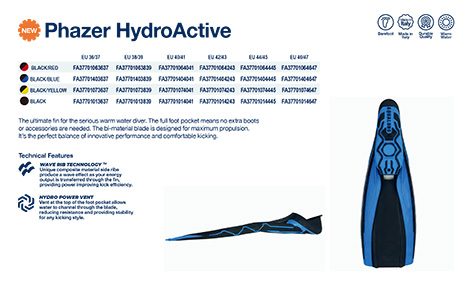 AquaLung Phazer HydroActive ダイブひれ